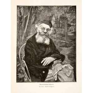 1892 Wood Engraving (Photoxylograph) Portrait Grandfather Lepage Old 