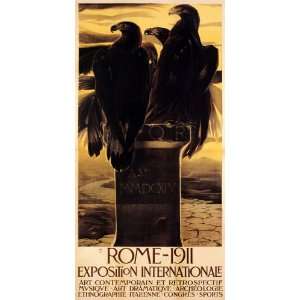 ROMA ROME 1911 EAGLE TRAVEL TOURISM EUROPE ITALY ITALIA VINTAGE POSTER 