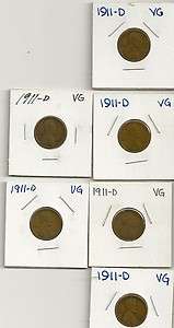 1911 D Lincoln Wheat Penny tougher date (sold as each) you get one 
