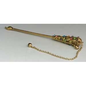  Jeweled Torah Pointer Yad   Floral Gold Plated Everything 
