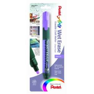  Pentel Arts Wet Erase Chalk Marker, Chisel Tip, Violet Ink 
