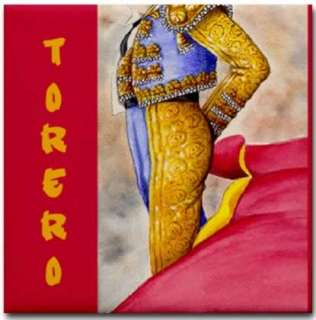 Spanish Torero Bullfighter Ceramic Art Tile Coaster  