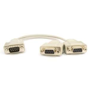  1 FT Fully Loaded Serial Y Splitter Cable   DB9 Male to 2 DB9 