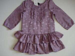 NWT Baby GAP COVENT GARDEN Allover BUTTERFLY Dress 12 18 Months PURPLE 
