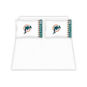 Best Quality Micro Fiber Sheet Set   Miami Dolphins NFL /Color White 