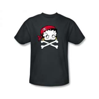 Betty Boop Pirate Queen Crossbones Retro Cartoon T Shirt Tee  