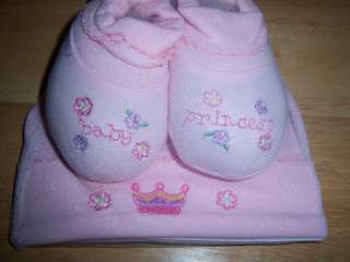   Prince or Princess Hat & Booties Set, Baby Shower, Diaper Cake, Crown