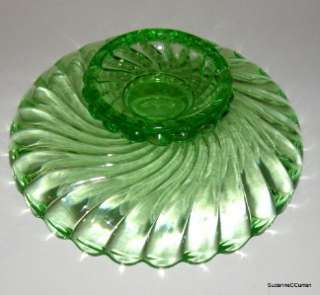 Baccarat BAMBOUS SWIRL Green Compote Tazza  