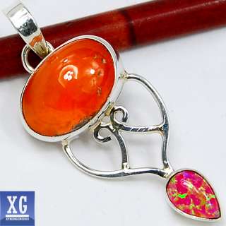 SP46765 TOP GRADE MEXICAN FIRE OPAL 925 STERLING SILVER PENDANT 
