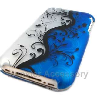 Blue Flower Hard Case Cover For Apple iPhone 3G 3GS  