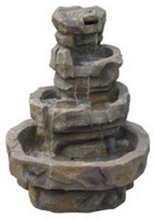 Bond Oak Park 3 Tier Rock Resin Fountain with Pump  