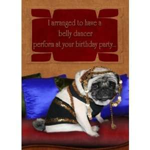  Birthday card   belly dancer pug