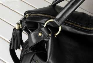New Lady Korean Hobo PU Tassel Leather Handbag Shoulder Bag Large 