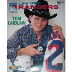  1985 86 New York Rangers Magazine (Tom Laidlaw Cover 