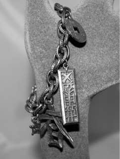 Vintage Oriental Charm Bracelet Token House Writing  