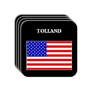 US Flag   Tolland, Connecticut (CT) Set of 4 Mini Mousepad Coasters