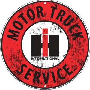 International Motor Truck Service Garage Metal Sign  