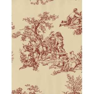  Toile Red Wallpaper in Chateau 2