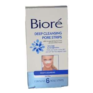 Ultra Deep Cleansing Pore Strips by Biore, 6 Count Beauty