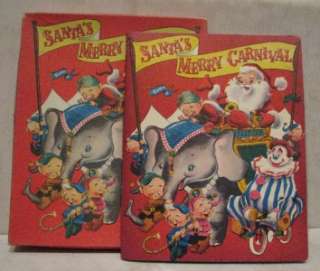 VTG 1955 Pop Up Book Santas Merry Carnival King GREAT COND Santa 