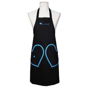  NEW UK made APRON Blk/Caribbean Sea Blue Trim by Gloven 