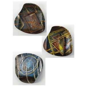  Multi color Wall Decor   Three piece abstract set   free 
