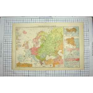  BACON MAP 1894 ETHNOGRAPHIC EUROPE LANGUAGE BRETON
