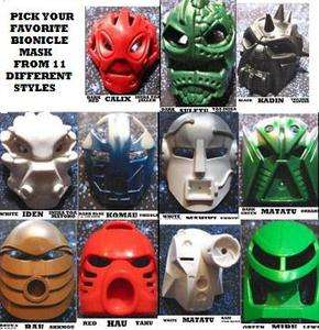   Kanohi Masks   Choose From Toa Inika, Hau, Miru, Rau, Matatu, +Mo
