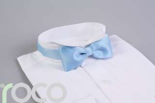 BOYS BABY BLUE BANDED DICKIE BOW TIE TUXEDO for suits  