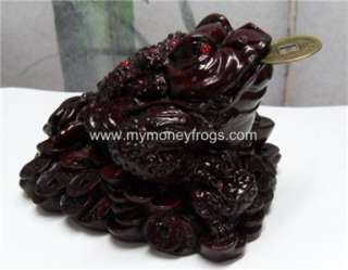 Red Feng Shui Money Lucky Chinese Oriental Wealth Coin Frog Toad w 
