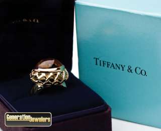 Amazing Tiffany & Co. via Paloma Picasso Citrine 18K Yellow Gold Ring 