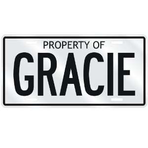    NEW  PROPERTY OF GRACIE  LICENSE PLATE SIGN NAME