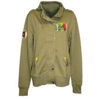  Bob Marley / Catch A Fire   Military Zip Womens Hoodie in 