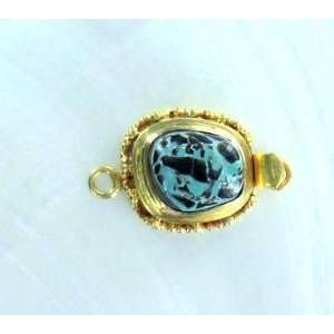   AAA SOLID 18K GOLD CARICO LAKE TURQUOISE CLASP #2~ 