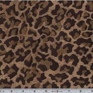  54 Wide Chenille Leopard Black/Brown Fabric By The Yard 