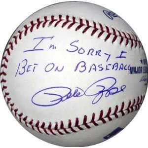   /Signed Baseball with Im Sorry I Bet On Baseball Inscription