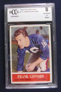 1964 Philadelphia Frank Gifford #117 Giants BGS BCCG 8   DO24475 