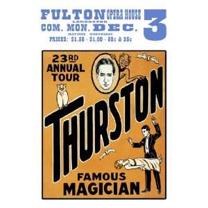  Thurston, famous magician 23rd annual tour 12X18 Canvas 