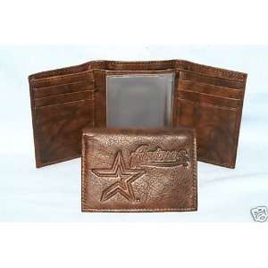  HOUSTON ASTROS Leather TriFold Wallet NEW dkbr3 