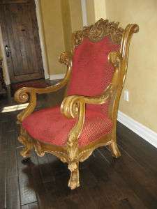 Antique Throne CHAIR Rococo Baroque Style ORNATE Scroll  