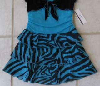 This black/turquoise chiffon dress is made by BCX GIRL, girl size 6.