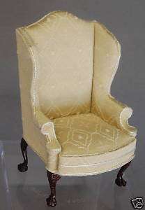 12 SCALE MINIATURE CHAMPAGNE WING BACK CHAIR  