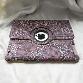 The New iPad 3 /2 360 Rotating Magnetic Smart Leather Case Stand 