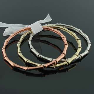 Stainless Steel Three Tone Stackable Womens Bangle Bracelets  