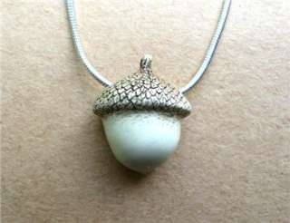 Acorn oak tree seed Moosup pendant necklace  