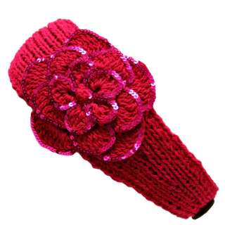 Exclusives Sequin Flower Sweater Headband~Many Colors 