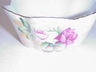 LEFTON CHINA CONDIMENT SUGAR BOWL WITH SPOON ROSES  