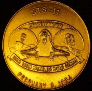 STS 11 CHALLENGER SPACE SHUTTLE NASA MISSION COIN  