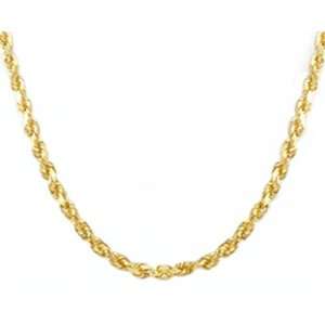 22k Gold Over Sterling Silver Diamond Cut Rope Vermeil Chain 16 Inch 2 