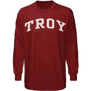  Troy State Trojans Cardinal Vertical Arch T shirt Sports 